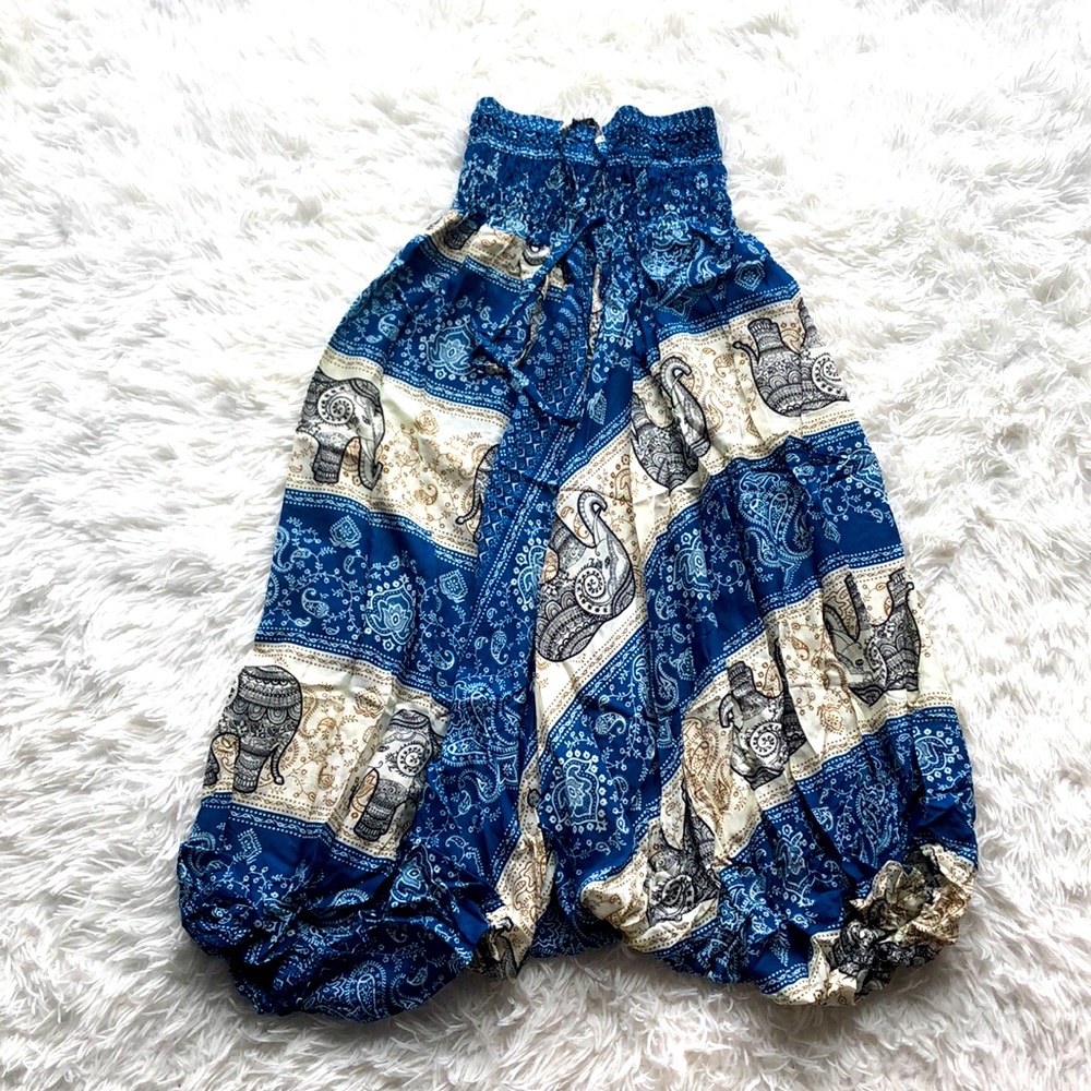 Aladdin pants. Elephant patterned. Handmade